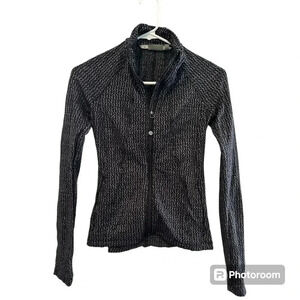 Athleta Black Heartbeat Hope Fitted Workout Jacket // Size XXS